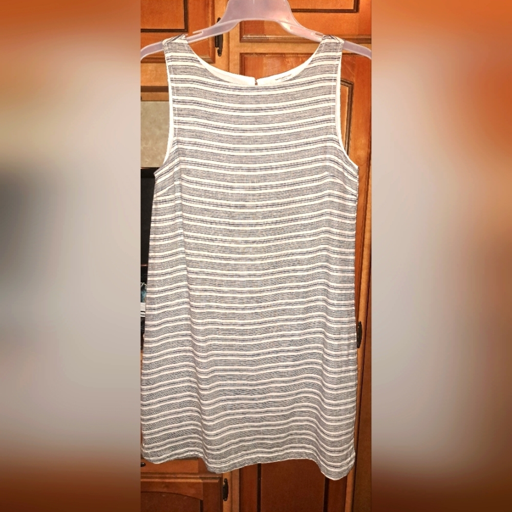 Ladies BeachLunchLounge Linen/Cott Dress Size Med Fully Lined  Side Small Slits